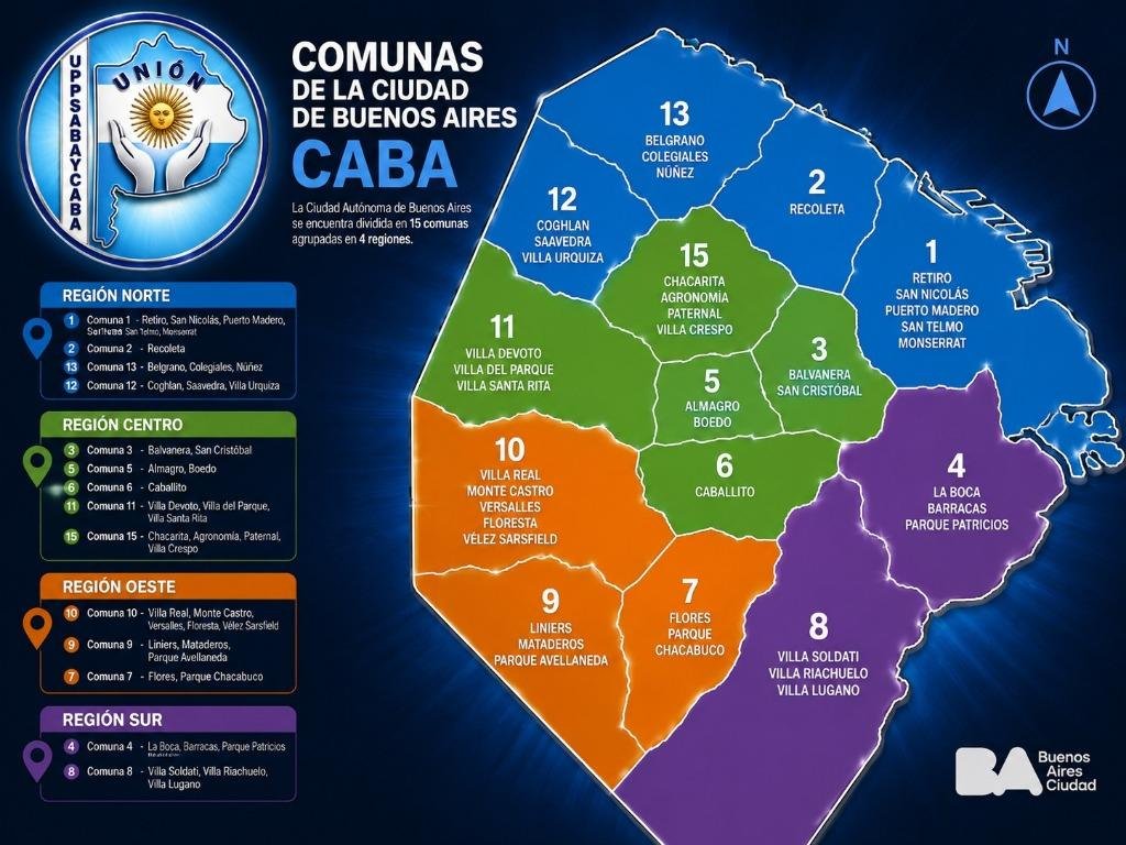Mapa CABA - 15 Comunas