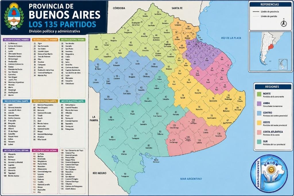 Mapa PBA - 135 Partidos